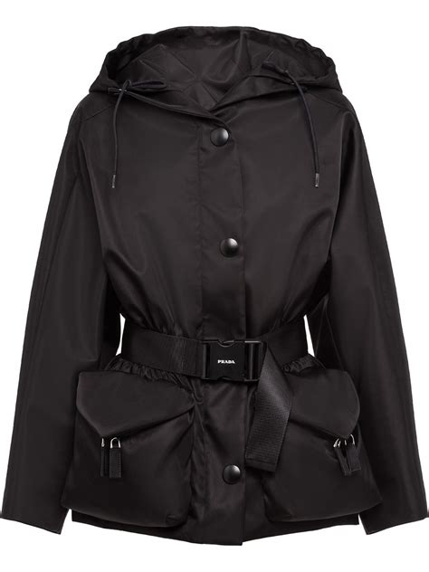 prada belted nylon jacket|prada nylon jacket sale.